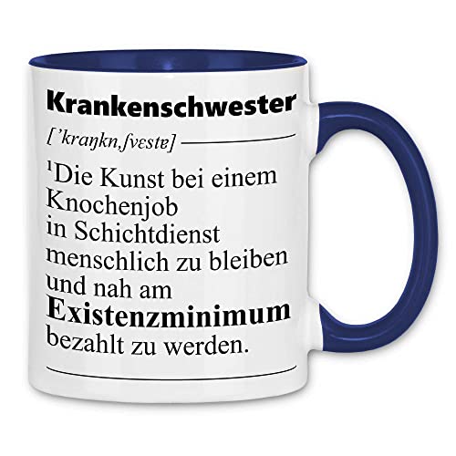 wowshirt Tasse Krankenschwester Definition Lustiger Spruch Geschenk Pflegerin, Farbe:White - Navy von wowshirt