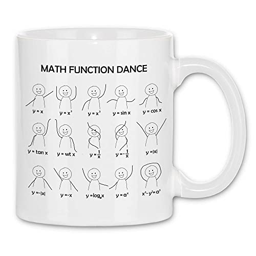 wowshirt Tasse Math Dance Funktion Mathe-Lehrer Mathematik Nerd Geek Uni Student, Farbe:White - White von wowshirt