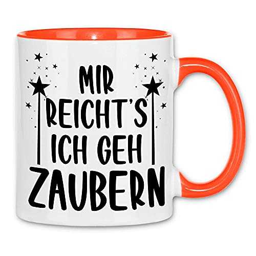 wowshirt Tasse Mir Rechts ich Gehe Zaubern Spruch Arbeit Job Büro Chef, Farbe:White - Orange von wowshirt