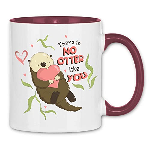 wowshirt Tasse No Otter Like You Geschenk-Idee für Sie/Ihn Jahrestag Valentinstag Liebesspruch, Farbe:White - Bordeaux von wowshirt