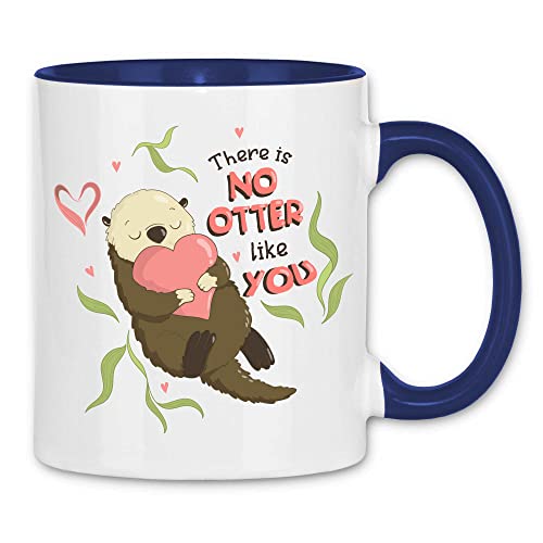 wowshirt Tasse No Otter Like You Geschenk-Idee für Sie/Ihn Jahrestag Valentinstag Liebesspruch, Farbe:White - Navy von wowshirt