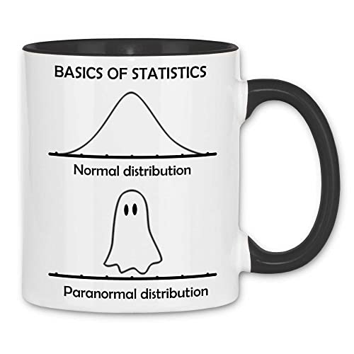 wowshirt Tasse Paranormal Distribution Mathe-Lehrer Normalverteilung Halloween Geek Uni Student Nerd Gag, Farbe:White - Black von wowshirt