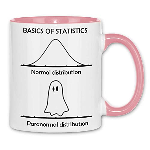 wowshirt Tasse Paranormal Distribution Mathe-Lehrer Normalverteilung Halloween Geek Uni Student Nerd Gag, Farbe:White - Pink von wowshirt