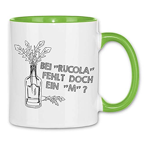 wowshirt Tasse Rucola Rum Cola Party Feiern Alkohol Witziger Spruch, Farbe:White - Light Green von wowshirt