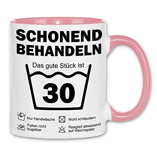 wowshirt Tasse Schonend Behandeln Das Gute Stück Ist 30 Geschenk zum 30. Geburtstag 30 Jahre, Farbe:White - Pink von wowshirt