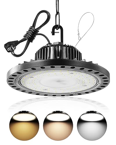 150W UFO Industrial Lamp, 80LM LED UFO Industrielampe, 3000-6500K UFO LED High Bay Light, IP65 Wasserdichte Ultradünne LED Werkstattlampe für Hallenbeleuchtung Werkstatt, Fabrik von wowspeed