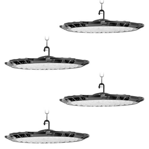 300W LED Werkstatt Deckenleuchte 2 PACK - 6500K 30000LM LED Hallenstrahler, IP65 Wasserdichte Werkstattbeleuchtung mit Aufhängekette und Haken, Led Garagenleuchte für Fabriken, Garage, Lagerhaus von wowspeed