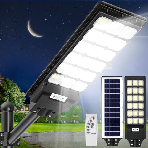 LED Solar Straßenlaterne mit Fernbedienung - 600W 6500K Straßenlaterne mit Bewegungsmelder Dämmerung bis zum Morgengrauen Straßenleuchte IP65 Wasserdichte Solar Straßenlampe für Straßen Garage LED Solar Straßenlaterne mit Fernbedienung - 600W 6500K Straßenlaterne mit Bewegungsmelder Dämmerung bis zum Morgengrauen Straßenleuchte IP65 Wasserdichte Solar Straßenlampe für Straßen Garage von wowspeed