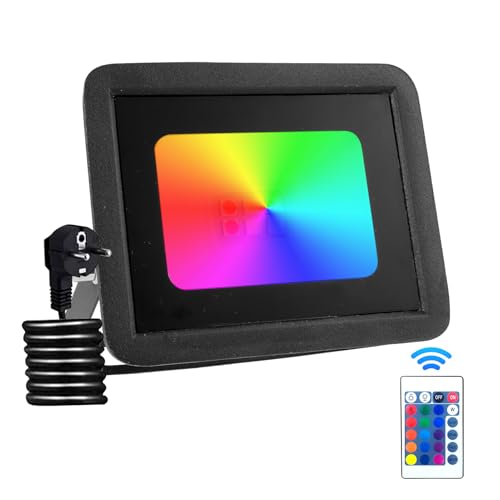 wowspeed 10W RGB LED Strahler Außen Mit Fernbedienung, 4 Modi 16 Farben Memory-Funktion RGB Strahler, IP66 Wasserdicht LED Flutlicht, RGBW-Farbwechsel LED Scheinwerfer wowspeed 10W RGB LED Strahler Außen Mit Fernbedienung, 4 Modi 16 Farben Memory-Funktion RGB Strahler, IP66 Wasserdicht LED Flutlicht, RGBW-Farbwechsel LED Scheinwerfer von wowspeed