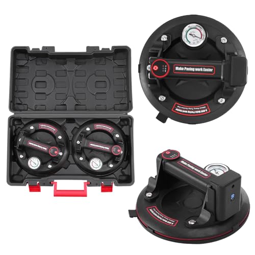 wowspeed 2er-Set 8'' Akku Saugheber Fliesen, 2-in-1 Glassauger mit 4 3000mAh Akkus, LCD-Anzeige, Elektrischer Saugheber Glas, 200KG Belastbarkeit, Vakuumheber Glasheber für Glas, Fliesen, Marmor wowspeed 2er-Set 8'' Akku Saugheber Fliesen, 2-in-1 Glassauger mit 4 3000mAh Akkus, LCD-Anzeige, Elektrischer Saugheber Glas, 200KG Belastbarkeit, Vakuumheber Glasheber für Glas, Fliesen, Marmor von wowspeed