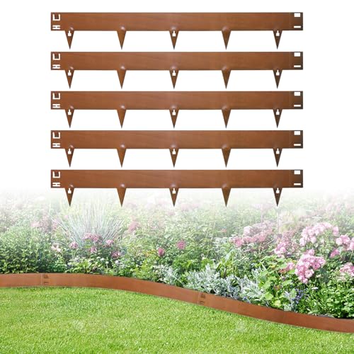 wowspeed 5 Stück Rasenkante Cortenstahl, 3.5ft Rasenkanten, 16.5cm hoch Beeteinfassung, Beetumrandung Cortenstahl, Mähkante Beetbegrenzung Flexible für Garten, Wetterbeständig wowspeed 5 Stück Rasenkante Cortenstahl, 3.5ft Rasenkanten, 16.5cm hoch Beeteinfassung, Beetumrandung Cortenstahl, Mähkante Beetbegrenzung Flexible für Garten, Wetterbeständig von wowspeed
