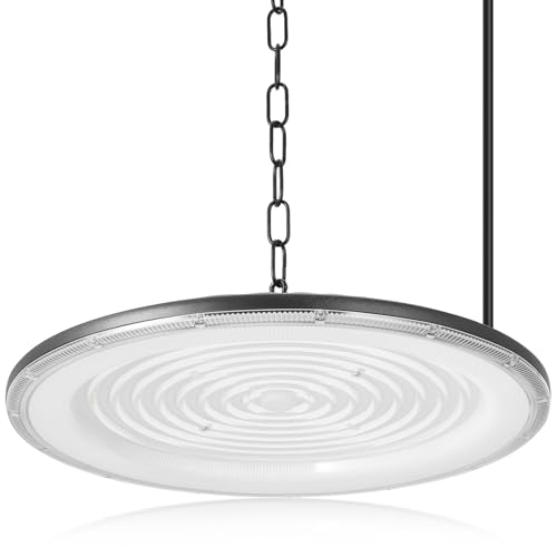 800W LED Werkstatt Deckenleuchte - 6500K 80000LM LED Hallenstrahler, IP65 Wasserdichte Werkstatt Lampe mit Aufhängekette und Haken, LED Lampe Werkstatt decke für Fabriken, Garage, Lagerhaus von wowspeed