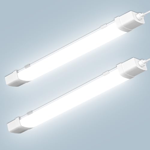 wowspeed 90CM LED Feuchtraumlampe mit Bewegungsmelder, 30W 3200LM Feuchtraumleuchte LED, 6500K Kaltlweiß, IP65 Wasserdicht, Deckenleuchte Flach Wannenleuchte für Keller, Garage, Lager, Büro - 2 Stück wowspeed 90CM LED Feuchtraumlampe mit Bewegungsmelder, 30W 3200LM Feuchtraumleuchte LED, 6500K Kaltlweiß, IP65 Wasserdicht, Deckenleuchte Flach Wannenleuchte für Keller, Garage, Lager, Büro - 2 Stück von wowspeed