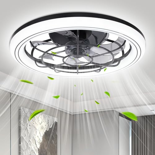 wowspeed Modern Deckenventilator mit Beleuchtung und Fernbedienung, 75W 3 Farbtemperatur und 6 Geschwindigkeiten Deckenventilator mit Lampe, Timer, 6 Geschwindigkeiten, Leise Ventilator mit Licht LED von wowspeed