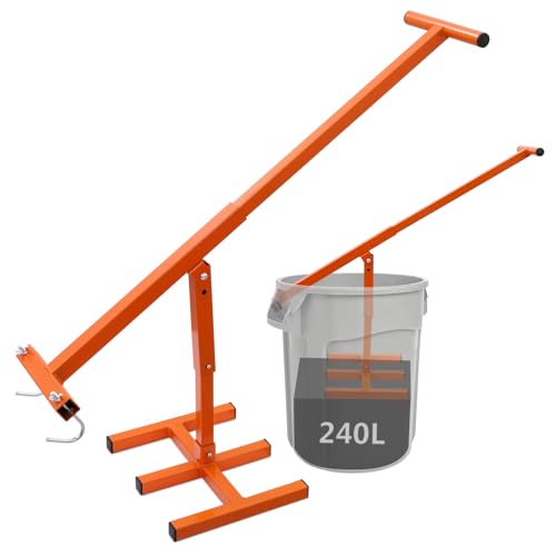 wowspeed Müllpresse, Mülltonnen Presse, Höhenverstellbar Müllverdichter Manuelle Hausmüllpresse, Mülleimer Presse Für Hausmüll, Restmüll und Kartons, Müllkomprimierer Geeignet, Stahl, Orange von wowspeed