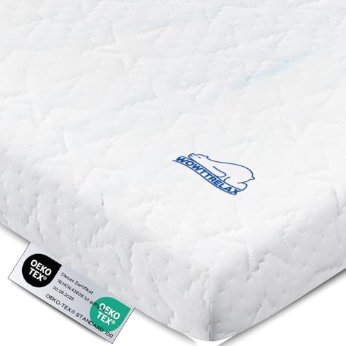WOWTTRELAX Matratzen Topper 140x200, Öko-Tex Zertifiziert, 7 cm Höhe Gel Memory Foam Topper, Viscoelastische Matratzenauflage Gelschaum Matratzentopper mit Abnehmbarem und Waschbarem Bezug von wowttrelax