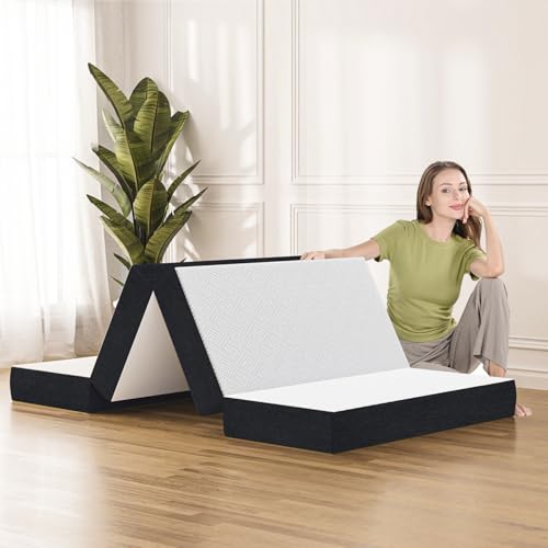 wowttrelax Klappmatratze 90x190x10cm Faltmatratze 4-teilige Komfortschaum, verdickte Matratze(10cm), Sofamatratze, Gästematratze Reisematratze - 30 Nächte Probeschlafen von wowttrelax