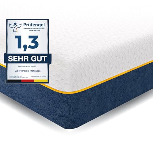 wowttrelax Matratze 90x190 Wendematratze H3 H4 Härtegrad 20 cm Höhe, Matratzen mit Punktelastischer atmungsaktiver 7 Zonen Kaltschaumkern - 100 Nächte Probeschlafen - H3/H4 Doppelseitige wowttrelax Matratze 90x190 Wendematratze H3 H4 Härtegrad 20 cm Höhe, Matratzen mit Punktelastischer atmungsaktiver 7 Zonen Kaltschaumkern - 100 Nächte Probeschlafen - H3/H4 Doppelseitige von wowttrelax