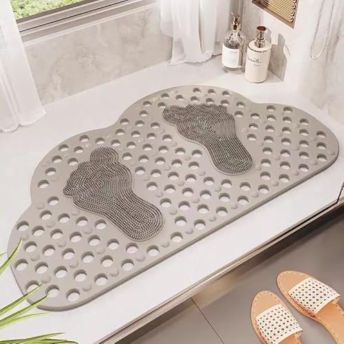 Badematte Waschbar Badteppich ， rutschfest Waschbar Badematte ，Badvorleger ，TPR-Material, kollabiert nicht, auch wenn man längere Zeit darauf tritt,für Dusche,Badewanne und Toilette Badezimmerteppich( von woxefo
