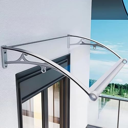Haustürmarkise mit seitlichen Dachrinnen mit Großem Waschbecken aus Aluminiumlegierung wetterfest für Im Freien Terrasse Balkon Traufe Garten Schaufenster usw.(50cm*100cm) von woxefo