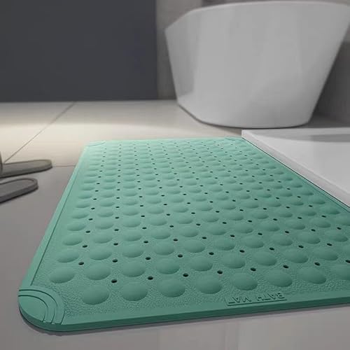 woxefo Badematte Waschbar， rutschfest Waschbar Badematte， Badteppich ， TPE-Polymermaterial,Angenehmes Fußgefühl,für Dusche,Badewanne und Toilette Badezimmerteppich。(E,38cm*70cm) von woxefo