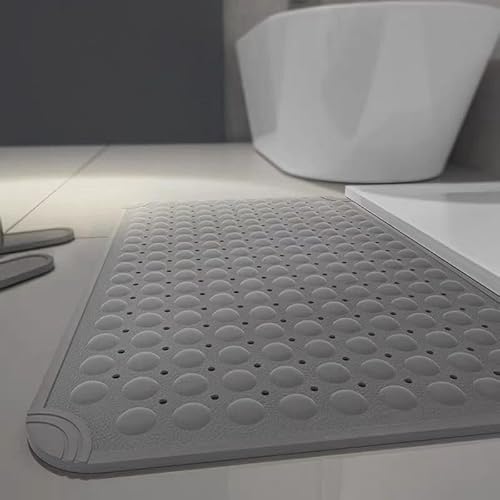 woxefo Badematte Waschbar， rutschfest Waschbar Badematte， Badteppich ， TPE-Polymermaterial,Angenehmes Fußgefühl,für Dusche,Badewanne und Toilette Badezimmerteppich。(F,80cm*120cm) von woxefo