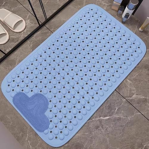 woxefo Badematte Waschbar， rutschfest Waschbar Badematte， Badteppich ， TPE-Polymermaterial,Angenehmes Fußgefühl,für Dusche,Badewanne und Toilette Badezimmerteppich。(H,48cm*78cm) von woxefo