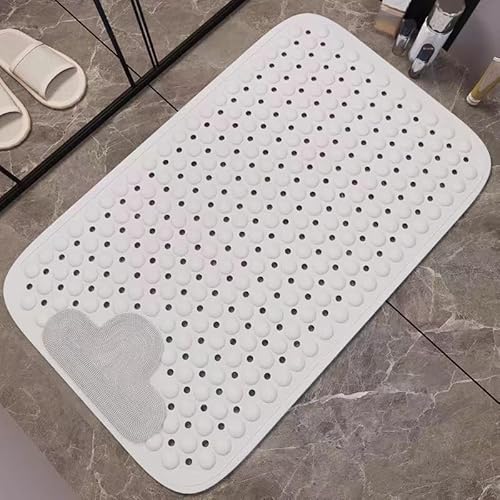 woxefo Badematte Waschbar， rutschfest Waschbar Badematte， Badteppich ， TPE-Polymermaterial,Angenehmes Fußgefühl,für Dusche,Badewanne und Toilette Badezimmerteppich。(J,38cm*70cm) von woxefo