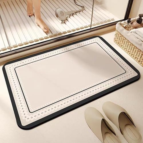 woxefo Saugfähige Rutschfester Badvorleger, rutschfest Waschbar Badematte,Badezimmerteppich,PU-Material, ist schmutz- und staubabweisend,für Dusche,Badewanne und Toilette(D,70cm*120cm(5mm)) von woxefo