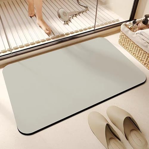 woxefo Saugfähige Rutschfester Badvorleger, rutschfest Waschbar Badematte,Badezimmerteppich,PU-Material, ist schmutz- und staubabweisend,für Dusche,Badewanne und Toilette(I,50cm*80cm(4mm)) von woxefo