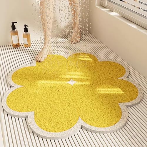 woxefo Weich Bequem Badezimmerteppich ，Saugfähige Rutschfester Badvorleger, Badezimmer-Bodenmatte,rutschfeste PVC-Unterseite, angenehm für die Füße ，für Dusche,Badewanne und Toilette(N,50cm*50cm) von woxefo