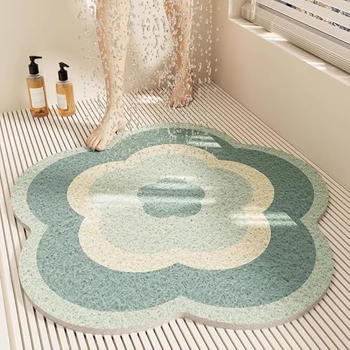 woxefo Weich Bequem Badezimmerteppich ，Saugfähige Rutschfester Badvorleger, Badezimmer-Bodenmatte,rutschfeste PVC-Unterseite, angenehm für die Füße ，für Dusche,Badewanne und Toilette(C,60cm*60cm) von woxefo
