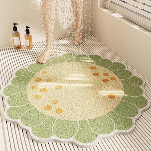 woxefo Weich Bequem Badezimmerteppich ，Saugfähige Rutschfester Badvorleger, Badezimmer-Bodenmatte,rutschfeste PVC-Unterseite, angenehm für die Füße ，für Dusche,Badewanne und Toilette(G,80cm*80cm) von woxefo