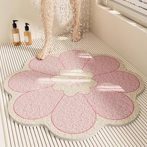 woxefo Weich Bequem Badezimmerteppich ，Saugfähige Rutschfester Badvorleger, Badezimmer-Bodenmatte,rutschfeste PVC-Unterseite, angenehm für die Füße ，für Dusche,Badewanne und Toilette(B,50cm*50cm) von woxefo