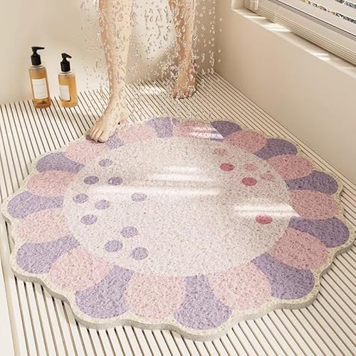 woxefo Weich Bequem Badezimmerteppich ，Saugfähige Rutschfester Badvorleger, Badezimmer-Bodenmatte,rutschfeste PVC-Unterseite, angenehm für die Füße ，für Dusche,Badewanne und Toilette(K,60cm*60cm) von woxefo