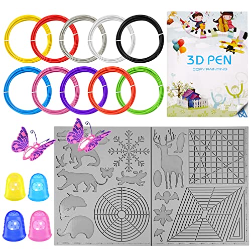 3D Stiftvorlage, 3D Druck Silikon Pad für 3D Druckstift, 3D Zeichnungsschablonenmatte zum Erstellen von über 40 Verschiedenen Cartoons, Geburtstagsgeschenk für Kinder, Erwachsene, Anfänger von woyada