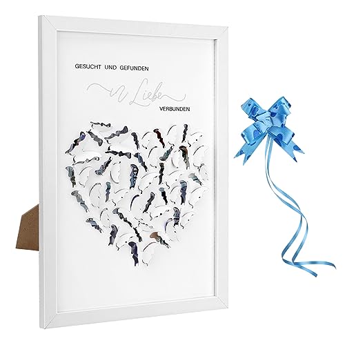 Geldgeschenk für das Brautpaar im edlen 'Perlmutt Optik' 3D Schmetterling Holzrahmen, Hochzeitsgeschenk für Brautpaar 2024 von woyada