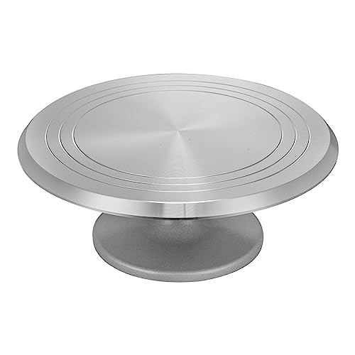 12 Zoll Kuchendrehteller, Drehbarer Kuchenständer Drehbarem Drehteller aus Aluminiumlegierung, Tortenplatte für Konditoren Drehbare Tortenplatte zum Dekorieren von Kuchen & Torten von woyufen