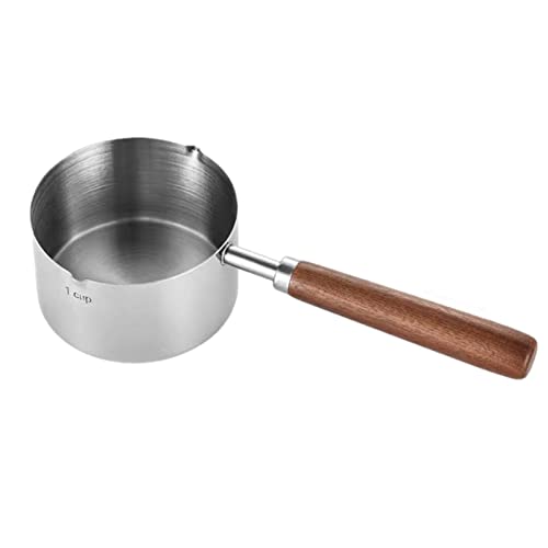 125/250 ml Kleiner Butterwärmer Topf Saucentopf mit Griff Edelstahl Stieltopf Milchtopf mit Dual Pour Ausgießer Edelstahl Soßentopf für Induktion/Elektroherde Küche Kochen von woyufen