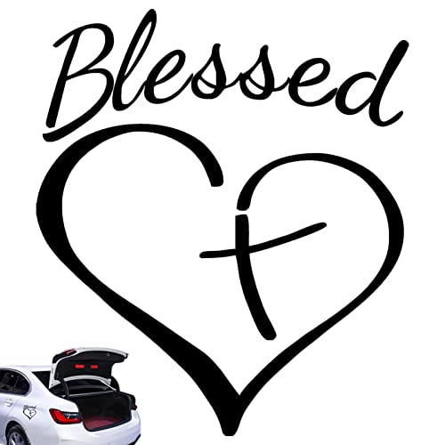 woyufen Blessed Love Herz Aufkleber - Christlicher Aufkleber Liebe Herz Auto Aufkleber Aufkleber | Kreuz Herz Aufkleber für Autofenster, Wände, Laptops, Wasserflaschen von woyufen