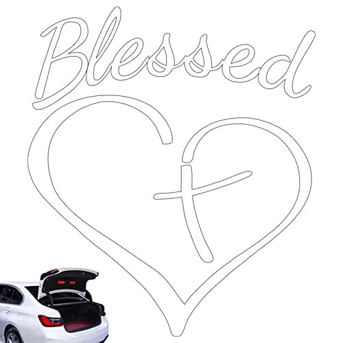 woyufen Blessed Love Herz Aufkleber - Liebe Herz Autoaufkleber Aufkleber mit aufwendigen Designs PET Kreuz Herz Aufkleber für Autofenster, Wände, Laptops von woyufen