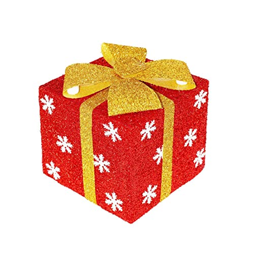 woyufen Geschenkbox Dekorationen draußen, Weihnachtsdekorationen im Fensterkasten im Freien, Weihnachten Indoor Outdoor Home Yard Party Ornamente, Rot 15×15cm von woyufen