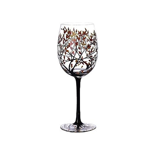 woyufen Handbemalte Weingläser | Vier Jahreszeiten Baum Kunsthandwerklich bemalte Gläser,Große handbemalte Kunstglaswaren, unverzichtbares Trinkgeschirr für Weinliebhaber, dekorative Geschenkbecher von woyufen