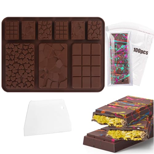 Schokoladenform Dubai Schokolade Silikonform Schokoformen Silikon Tief Schokoladentafel GießForm Chocolate Mold Form für Schokolade Praline Süßigkeiten von wozloify