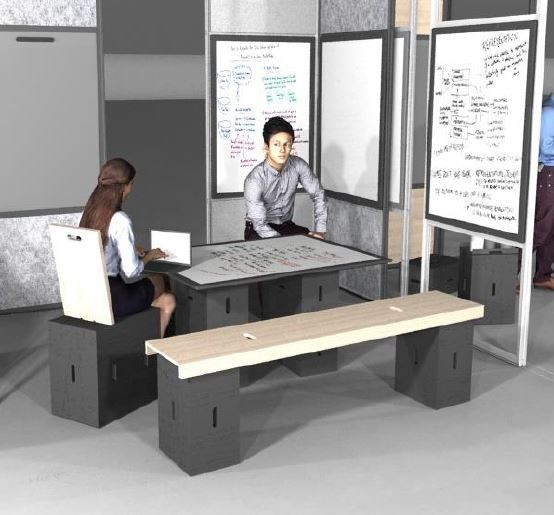 Xbrick® Zubehör: X-Bench Sitzbank Holz von wd3 GmbH