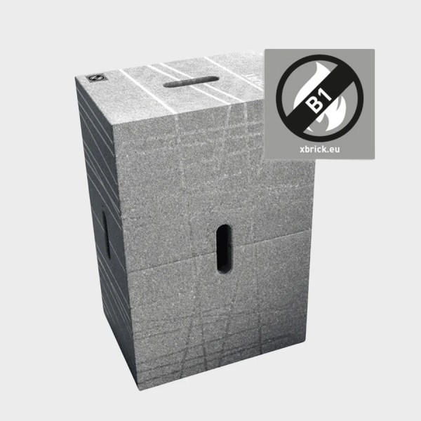 wp Xbrick Sitzwürfel Hocker multifunktionaler Baustein hellgrau - B1 schwer e... von wp - products by westermann