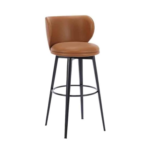 wpenshiDM125 Barhocker Pub Barhocker Hochstuhl Barhocker Moderner einfacher Barhocker Haushaltsdrehbarhocker Inseltischstuhl Rückenlehnenstühle Frühstücksbarhocker(Bruin) von wpenshiDM125