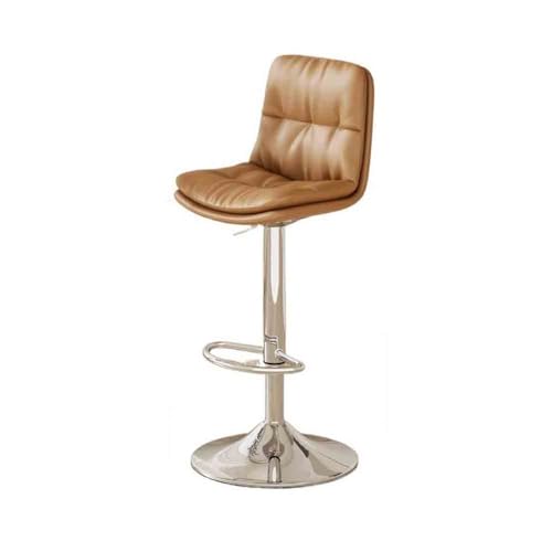 wpenshiDM125 Barhocker Pub Barhocker Licht Luxus Rückenlehne Lift Bar Eisen Kreative Küche Insel Stuhl Europäischen Barhocker PU Leder Hohe Hocker Frühstücksbarhocker(Bruin) von wpenshiDM125