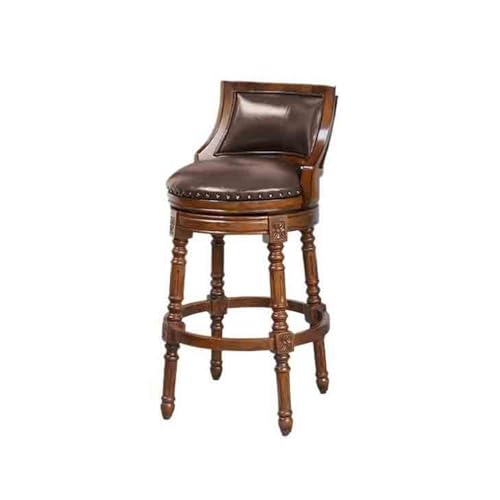 wpenshiDM125 Barhocker Pub Barhocker Vintage Barhocker Hochhocker Europäische Rückenlehne Bar Drehstuhl Holz Licht Luxus Barstuhl Frühstücksbarhocker(Bruin) von wpenshiDM125