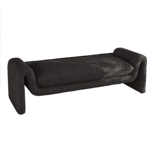 wpenshiDM125 Hocker am Bettende Bett-Endhocker im mittleren Alter, Garderoben-Langbank, Schlafzimmer-Bett-Endcouch, einfacher Retro-Bett-Endsofahocker Wohnzimmerbank(Schwarz,Mittel) von wpenshiDM125